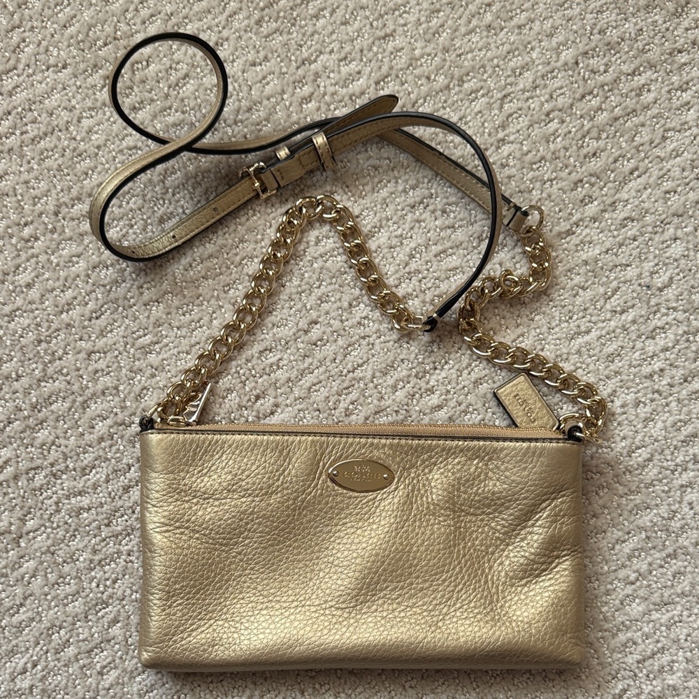 Coach Metallic Gold Crossbody Bag
